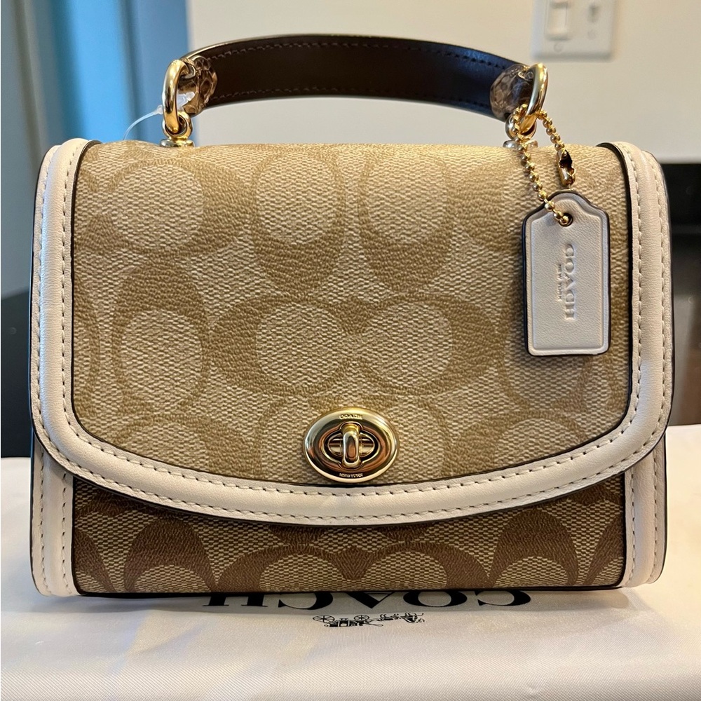 Coach Micro Tilly Top Handle in Blocked Signature Canvas